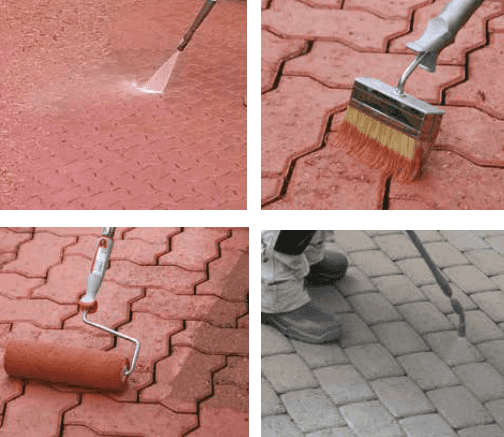 picture of paving being painted, liquid Magic